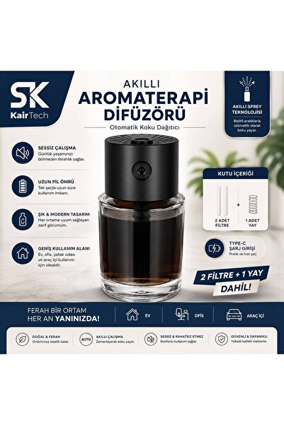 KairTech Şarjlı Otomatik Araç ve Ofis İçi Buharlı Nemlendirici Koku Difüzörü