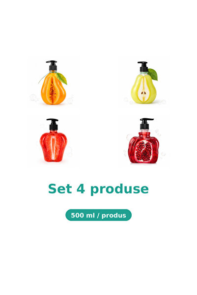 Tasty Set 4 Produse Tasty, Mix Pepene Galben, Pere, Capsuni, Rodie