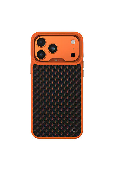 Kajsa iPhone 17 Pro Max Uyumlu Kılıf M-safe Şarj Özellikli O-Ring Carbon Fibe...