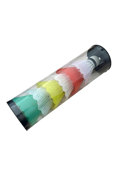 Zadem Store Renkli Badminton Topu 6'lı Paket Dayanıklı Plastik Naylon Tüylü Raket Topu Seti
