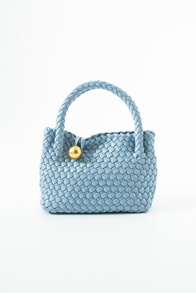 LOTUSVİE Light Blue Imported Knitted Design Crossbody Women's Hand and Should...