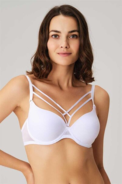 Generic Brand Underwire Unpadded Padded Detachable Strap Collar Detailed T-Sh...