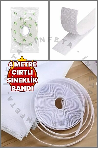 İnfeta 4 Metre Cırt Bant Sineklik Bandı -Sineklik Tülü Bandı Cırtlı Bant