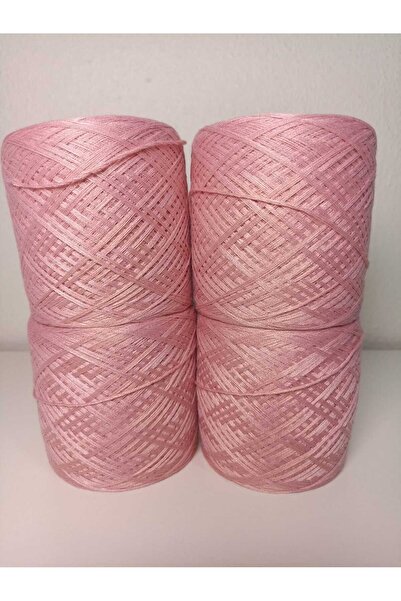 kartopya Pudra Pembe Renkli İtalyan Merserize Koton İp 400gr(4x100 Gr)