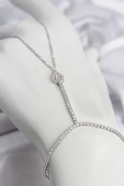 Clariss Silver Color Brass Zircon Stone Drop Model Şahmeran