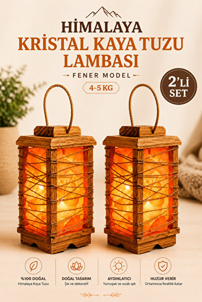 ANADOLU HASAT Himalaya Kristal Kaya Tuzu Lambası Fener Model 4-5 Kg 2’li Set ...