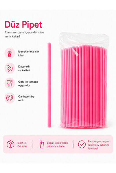 Markasız ucuz 100 Adet Düz Pipet Soğuk İçecek Pipeti
