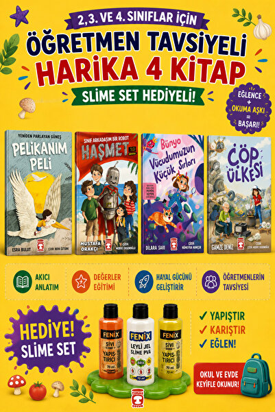 Timaş Çocuk TİMAŞ 2,3. VE 4.SINIFLAR İÇİN ÖĞRETMEN TAVSİYELİ HARİKA 4 KİTAP -...