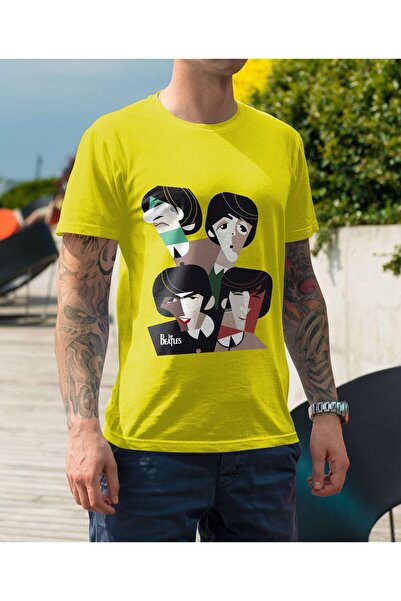 iLovePrints Abstract Portrait of The Beatles Tshirt
