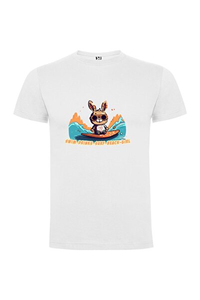 iLovePrints Bunny Surfing Sensation Tshirt