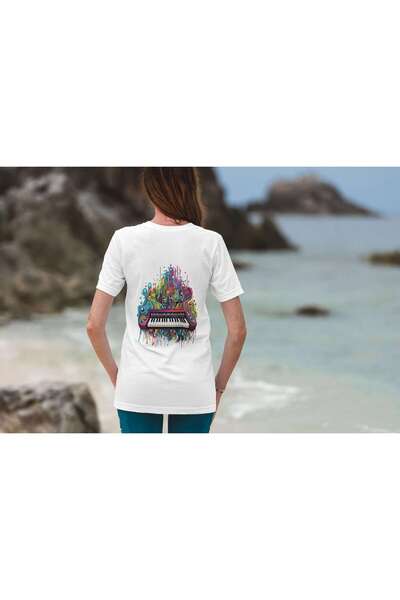 iLovePrints Colorful Abstract Piano Tshirt