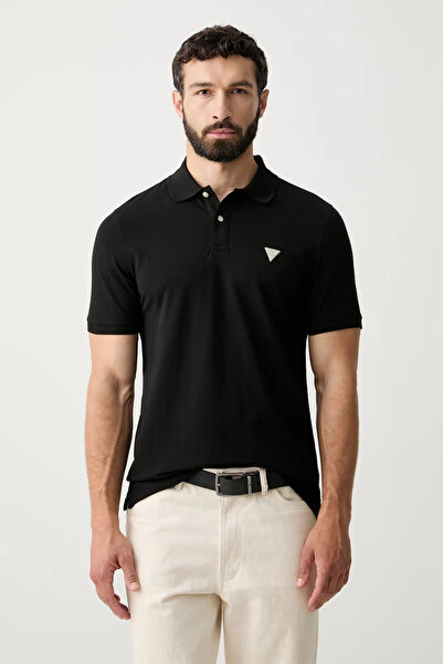 Guess Short Sleeve Basic Polo Men's Black Polo T-Shirt M6Yp60K4388-Jblk