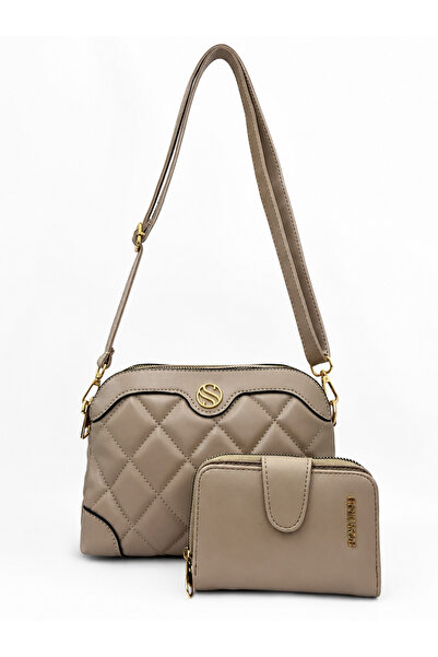 Sanmorris Set portofel cu geantă de umăr și crossbody, cu 4 compartimente, cu...