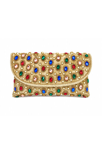 ARCAD Luxury Crystal Beaded Evening Bag with Chain Strap – Handmade Women's P...