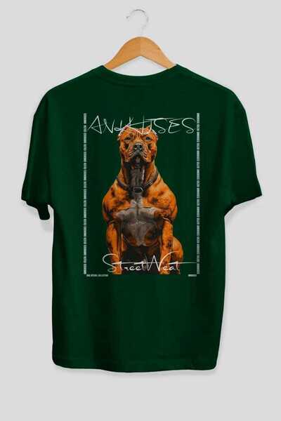 Ankhises Tricou supradimensionat verde cu imprimeu câinele "For Dog's Sake 14...