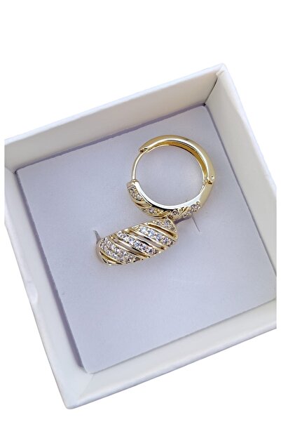 NN Cercei Trinity 1,5 cm ,otel inoxidabil placat cu aur 14 k