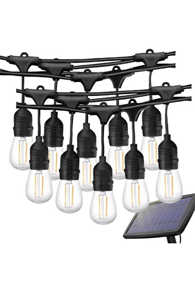 Forlife Güneş Enerjili Solar 10 Adet S14 Led Ampullü 10 Metre Led Işık Seti