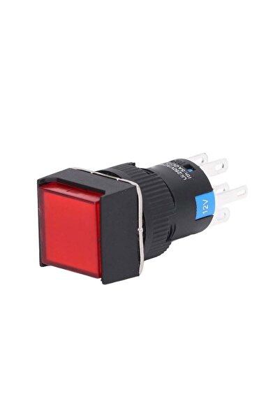 Hasyılmaz Kırmızı Ledli Yaylı Buton 5 Pin 16mm 12V
