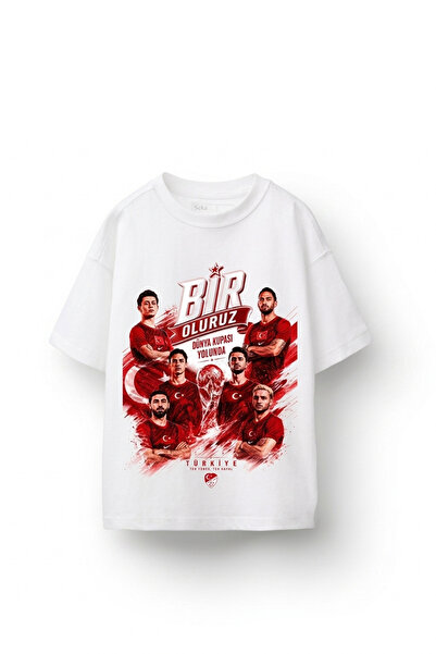seka Dora Unisex Çocuk Milli Takım Dünya Kupası Tema Baskılı T-shirt %100 Pam...