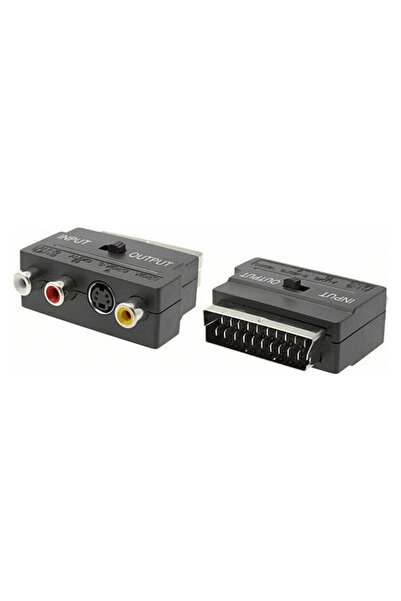 Generic Αντάπτορας Scart male σε 3 RCA + S-Video female με διακόπτη in-out (Μ...