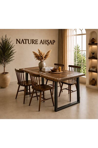 NATUREE AHŞAP ÖZEL TASARIM YEMEK MASASI 80 X 120 ( YÜKSEKLİK 70 CM )