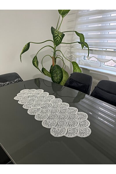 BRL ÇEYİZ HOME French Lace Luxury Tulle Guipure Chic Single Runner 40X110 cm