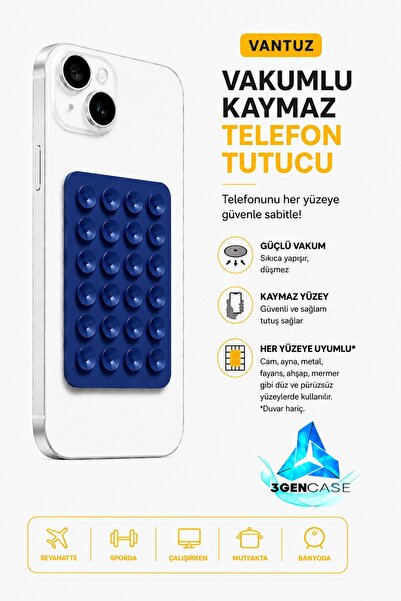 3GEN CASE Cep Telefonu Tutucu Vantuz Vakumlu Kaymaz Tüm Telefonlar ile Uyumlu...