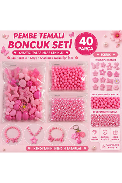 By MO Accessories Set de mărgele gelatine cu perle și mărgele acrilice în for...