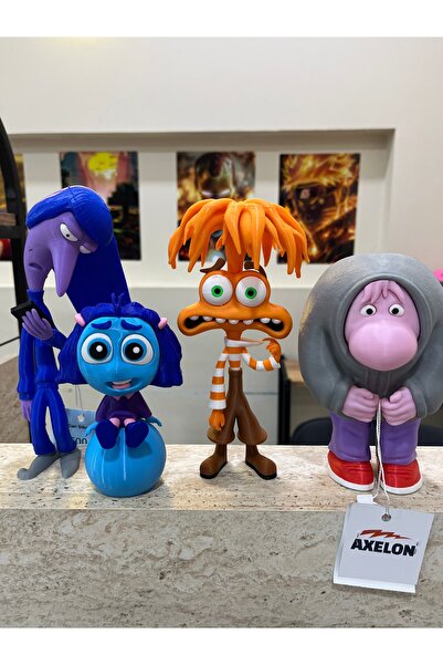 axelon Upside down New Characters 4 Piece Collectible Figure Set Anxiety, Bor...