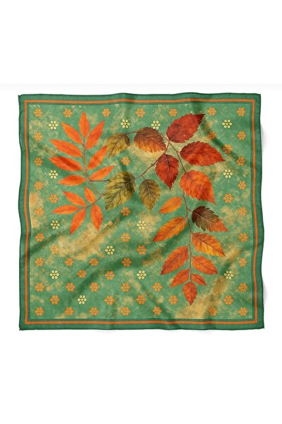 IŞIKTAŞ COLLECTİON Autumn Leaf Pattern Bandana Scarf 50*50