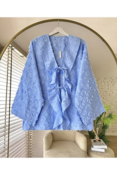MODA VEDAT Ženski kimono sa volanima i resicama na prednjoj strani -0450