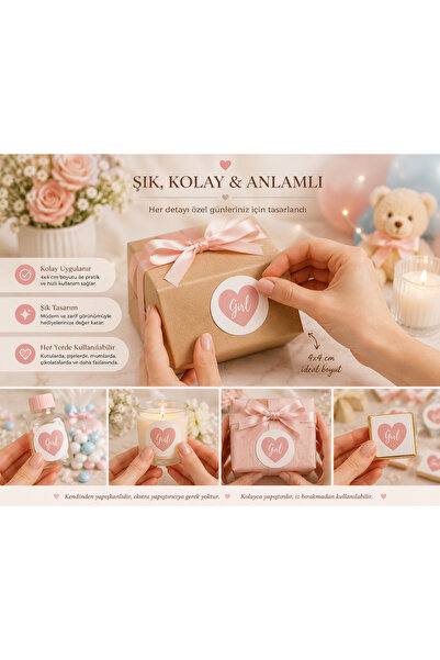 cyatelier Kişiye Özel Cinsiyet Partisi Stickerı | Baby Shower Etiketi | İsim ...