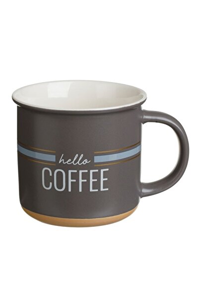 OEM Cană New Bone gri 370ml, mesaj Coffee, Hello Coffee