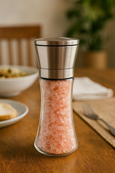 Twin Store Glass Spice Grinder with Metal Lid 250 ml