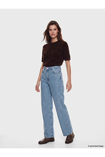 LC Waikiki Stoned Wide Leg Women's Jean Trousers for Style Enthusiasts from U...