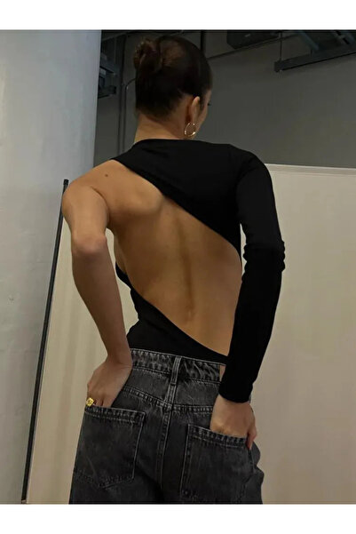 blck & premium Asimetrična bluza sa jednim rukavom i dekolteom na leđima - DO...