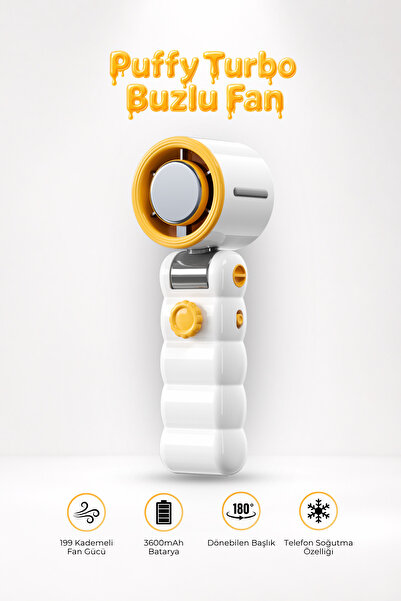 SEYUTECH Puffy Buzlu Soğutmalı Turbo Fan Taşınabilir Boyun Askılı 199 Kademel...