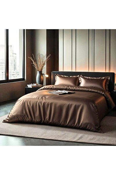 Kotonia Home Lenjerie de pat King Size pentru hotel, 100% bumbac, Damasc Sati...