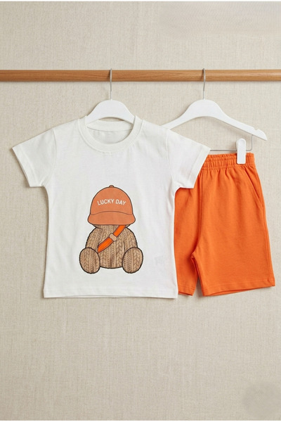 Yumak Bebek Ürünleri 100% cotton boys' two-piece shorts set - summer casual o...