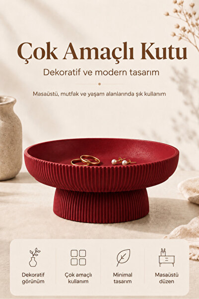 Lotus Creative Çok Amaçlı Dekoratif Kutu 17 cm | Takı, Anahtar ve Masaüstü Dü...