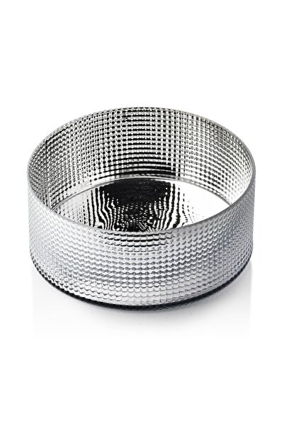 MONDEX Bol decorativ din sticlă SERENITE SILVER 22.5xH10 cm Argintiu 1 buc.