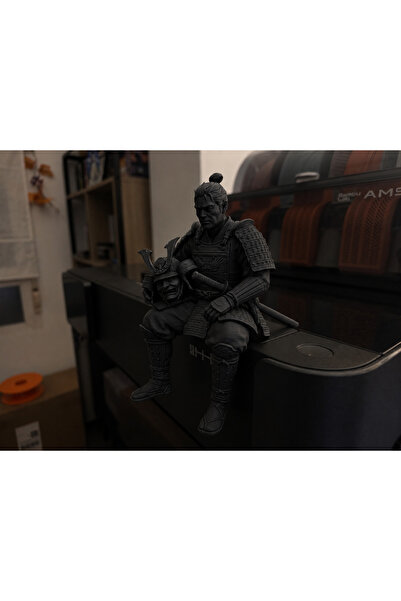 Karerca Masa - Kitaplık - Gamer Dekorasyonu Samuray Kitaplık Figürü