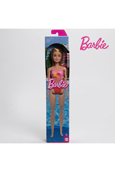 Barbie Păpușă de plajă cu costum de baie întreg de la Mattel - 32cm