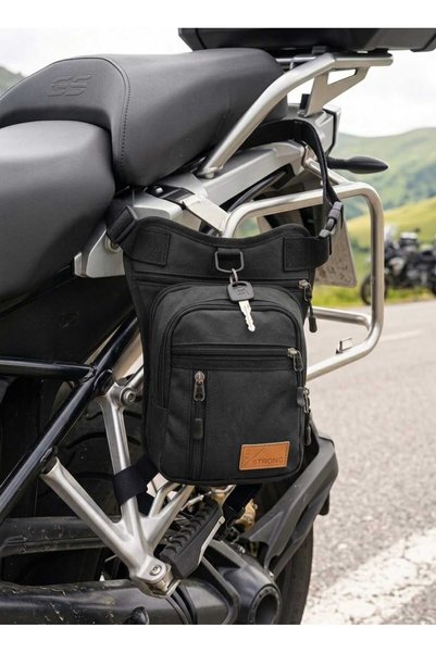 Elentra Black Waterproof Leg Waist Bag, Motorcycle Leg Bag