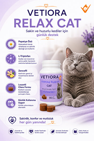 VETIORA Kediler İçin Stres ve Kaygı Giderici Calming Support Ödül Fomunda 90 ...
