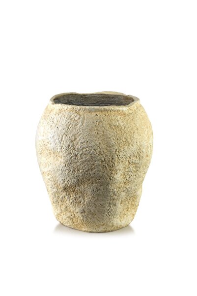 MONDEX Ghiveci decorativ Polirășină YARINE 26x26x37 cm Maro 1 Bucată