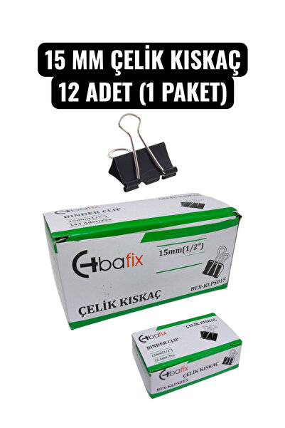 SEYFİKİRTASİYE 15 MM ÇELİK KISKAÇ 12 ADET (1 PAKET)