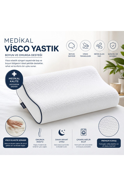 MAZİRA Medikal Visco Ortopedik Boyun Destekli Uyku Yastığı – Hafızalı Sünger ...