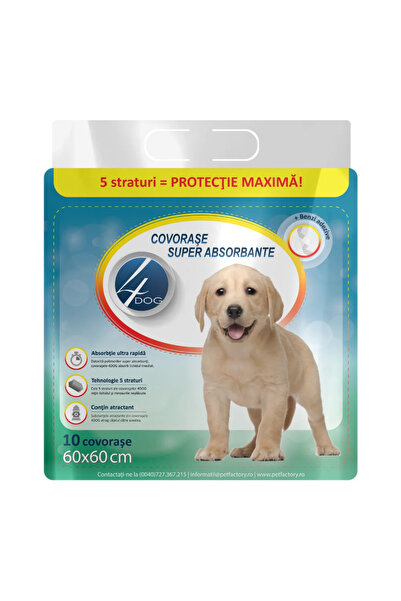 4dog Απορροφητικές Σερβιέτες Υγιεινής 60x60 εκ., Συσκευασία 10 τεμαχίων