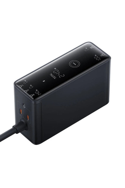 Baseus Stație de încărcare desktop GaN de 240W, 3x USB-C, USB-A, DC, Negru
